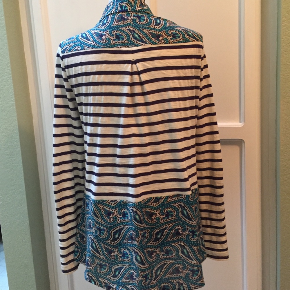 Anthro Postage stamp blue & white striped tunic - Picture 4 of 7